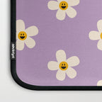 Retro Happy Daisy Flower in Purple Laptop Sleeve Gallery Image 3