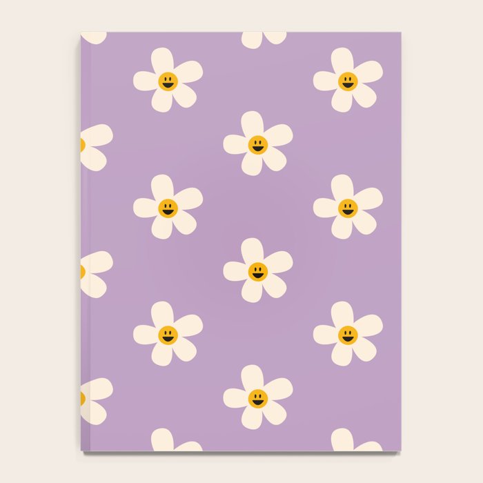 Retro Happy Daisy Flower in Purple Notebook Gallery Image 4