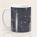 Gold Stars Black Ink Night Sky Magical Mid Century Pattern Coffee Mug Gallery Image 3