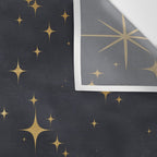 Gold Stars Black Ink Night Sky Magical Mid Century Pattern Wall Tapestry Gallery Image 3