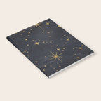 Gold Stars Black Ink Night Sky Magical Mid Century Pattern Notebook Gallery Image 2