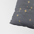 Gold Stars Black Ink Night Sky Magical Mid Century Pattern Pillow Sham Gallery Image 4