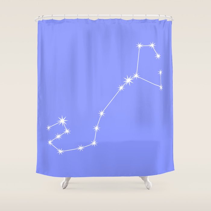 Scorpio Zodiac Star Constellation Line Art Pastel Purple Shower Curtain Gallery Image 1
