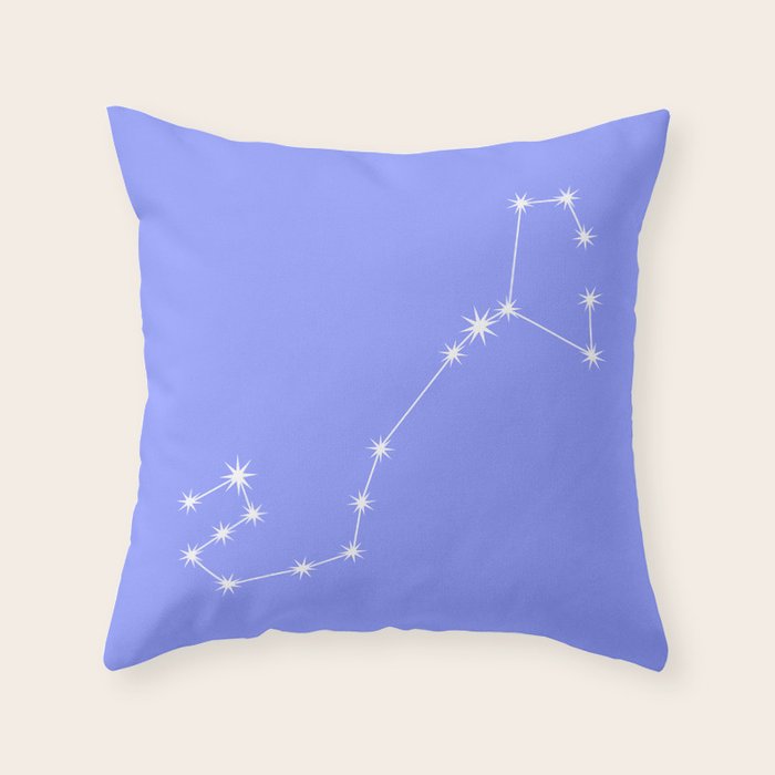Scorpio Zodiac Star Constellation Line Art Pastel Purple Throw Pillow Gallery Image 6