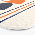 Abstract Shapes 76 in Orange and Navy Blue (Moon Phase Geometric Abstraction) Bath Mat Gallery Image 3