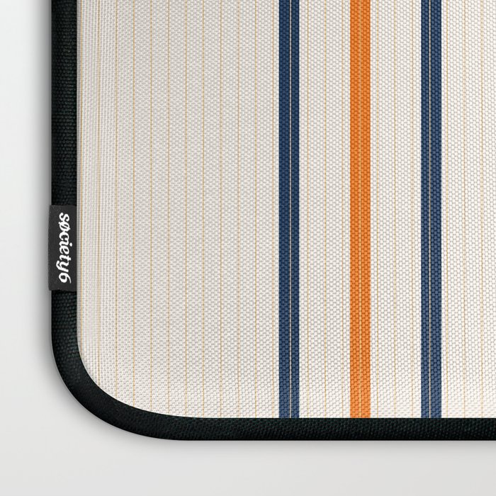 Abstract Shapes 76 in Orange and Navy Blue (Moon Phase Geometric Abstraction) Laptop Sleeve Gallery Image 3