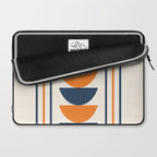 Abstract Shapes 76 in Orange and Navy Blue (Moon Phase Geometric Abstraction) Laptop Sleeve Gallery Image 2