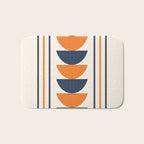 Abstract Shapes 76 in Orange and Navy Blue (Moon Phase Geometric Abstraction) Bath Mat Gallery Image 1