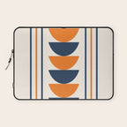 Abstract Shapes 76 in Orange and Navy Blue (Moon Phase Geometric Abstraction) Laptop Sleeve Gallery Image 1
