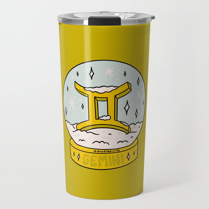 Gemini Snow Globe Travel Mug Gallery Image 1