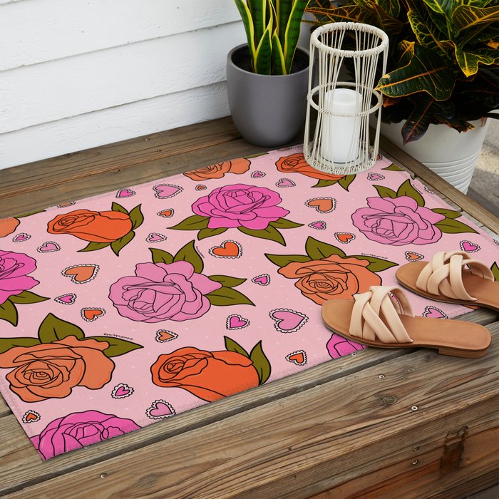 Valentine Roses Outdoor Rug Gallery Image 2