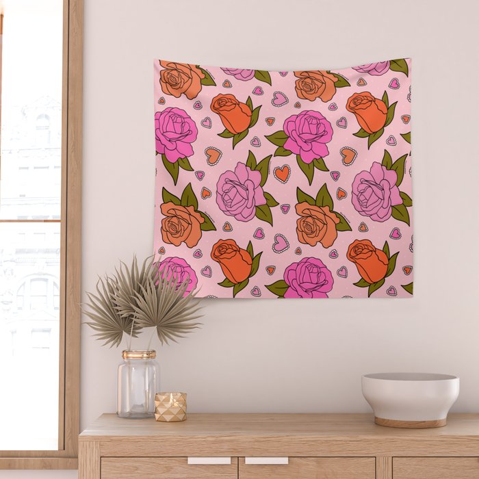 Valentine Roses Wall Tapestry Gallery Image 2