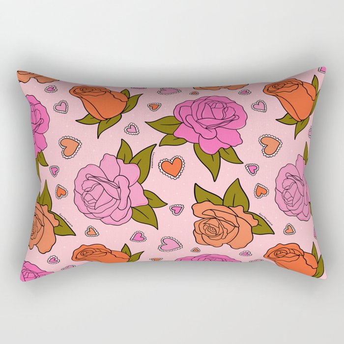 Valentine Roses Rectangular Pillow Gallery Image 1