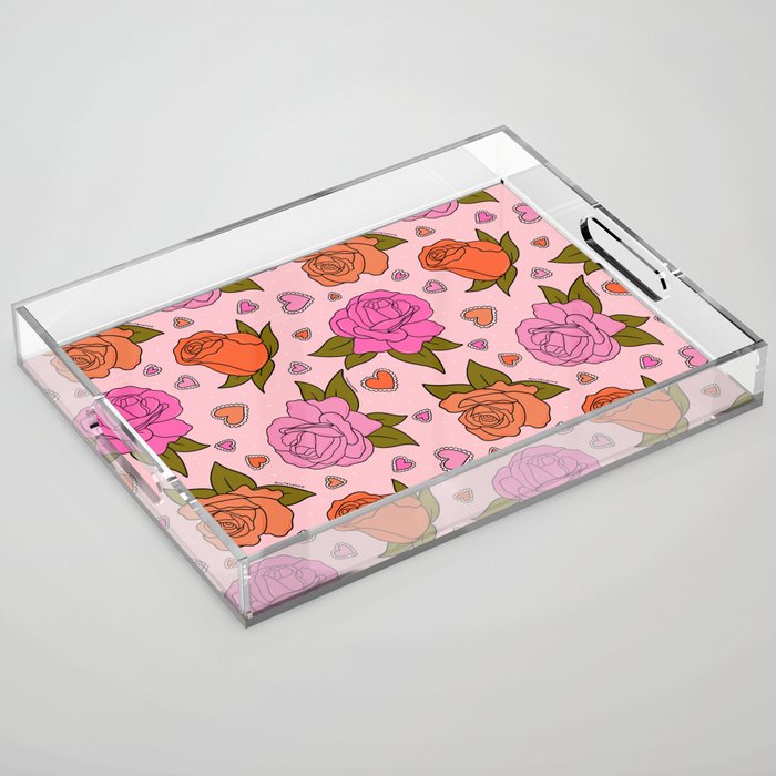Valentine Roses Acrylic Tray Gallery Image 1