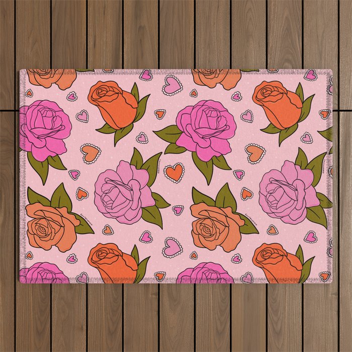 Valentine Roses Outdoor Rug