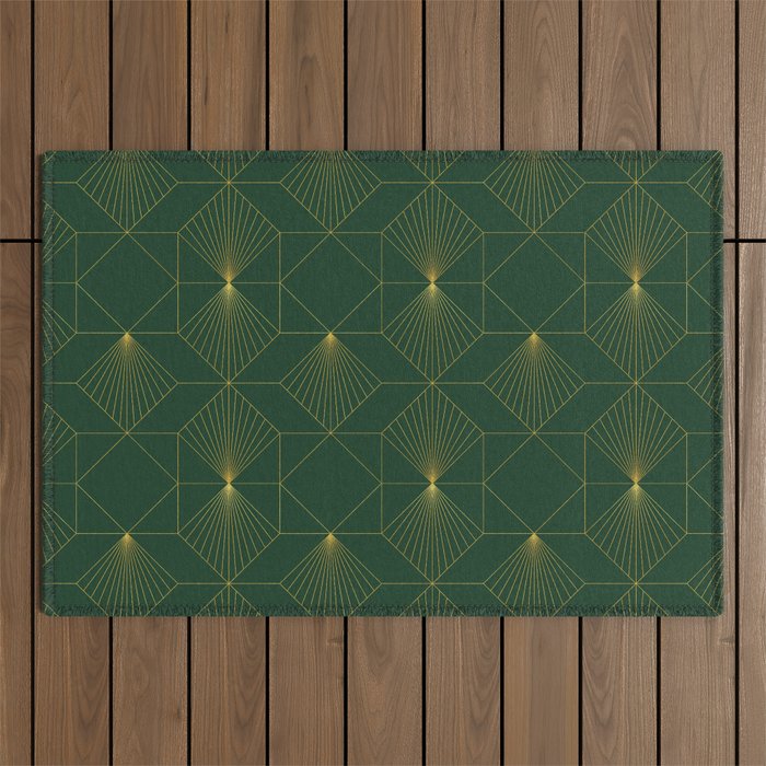 Beautiful Art Deco Pattern Outdoor Rug Gallery Image 1