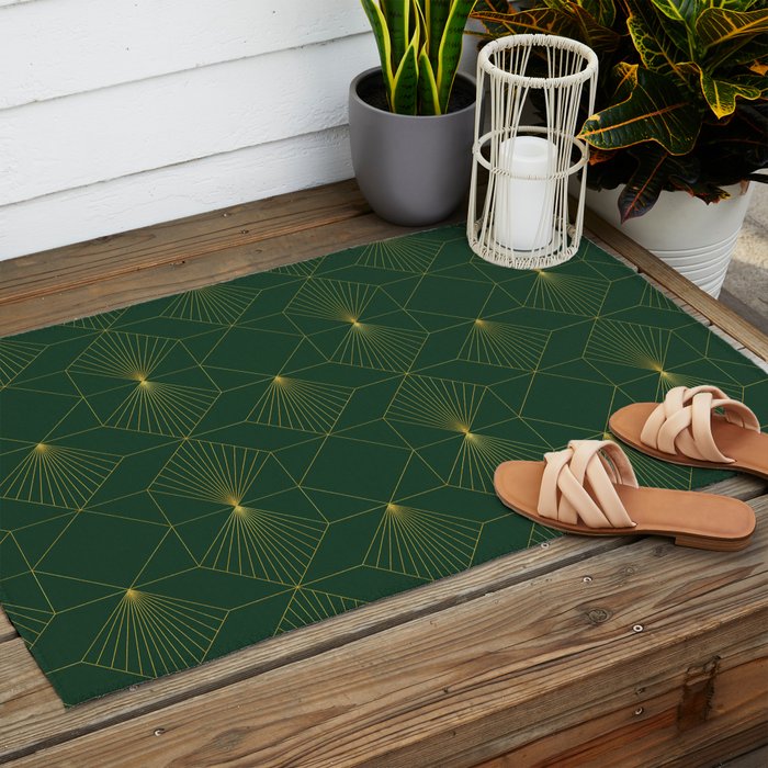 Beautiful Art Deco Pattern Outdoor Rug Gallery Image 2