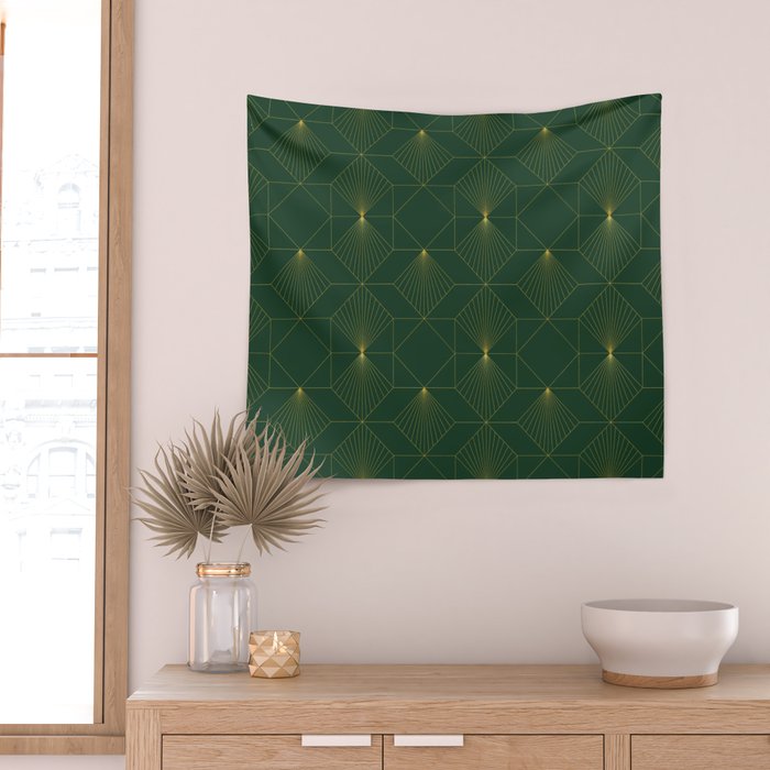Beautiful Art Deco Pattern Wall Tapestry Gallery Image 2