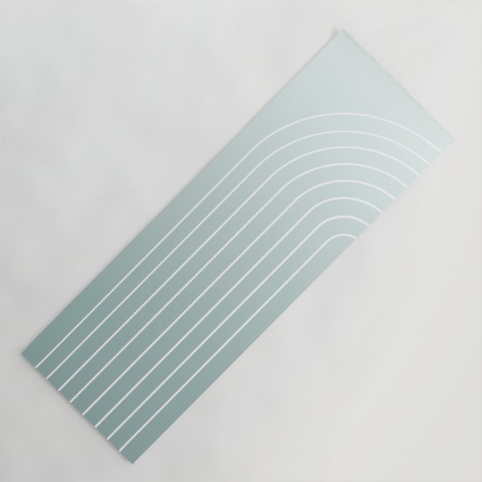 Ombre Arch XVII Natural Teal Gradient Modern Geometric Lines Yoga Mat Gallery Image 1
