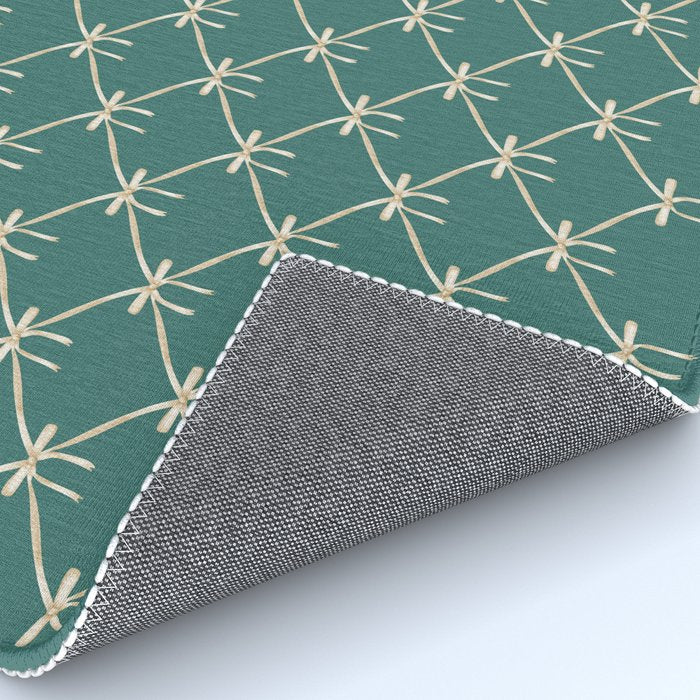 Bows & Ribbons Pattern XXXI Teal Green Rug Gallery Image 4