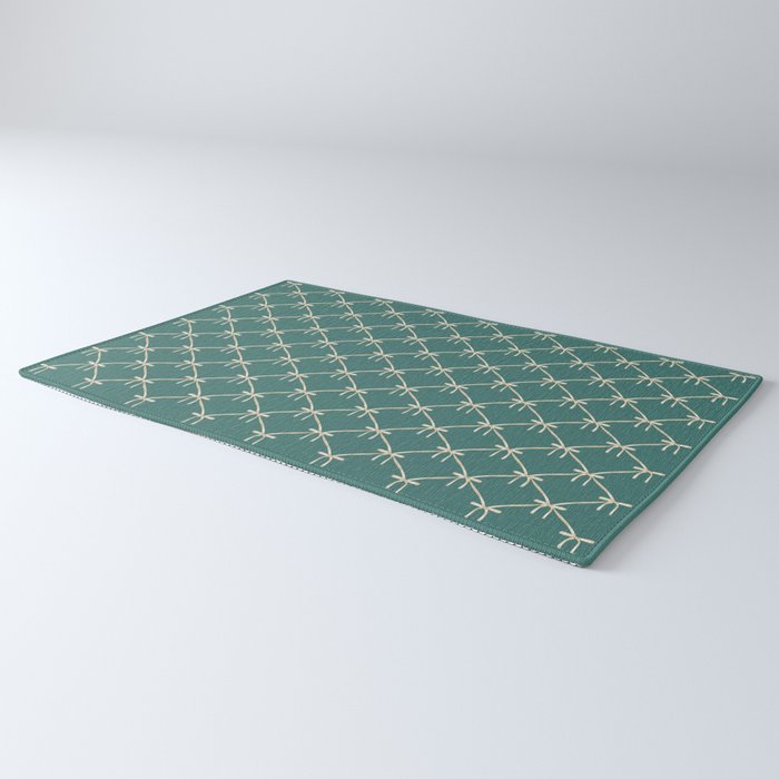 Bows & Ribbons Pattern XXXI Teal Green Rug Gallery Image 3