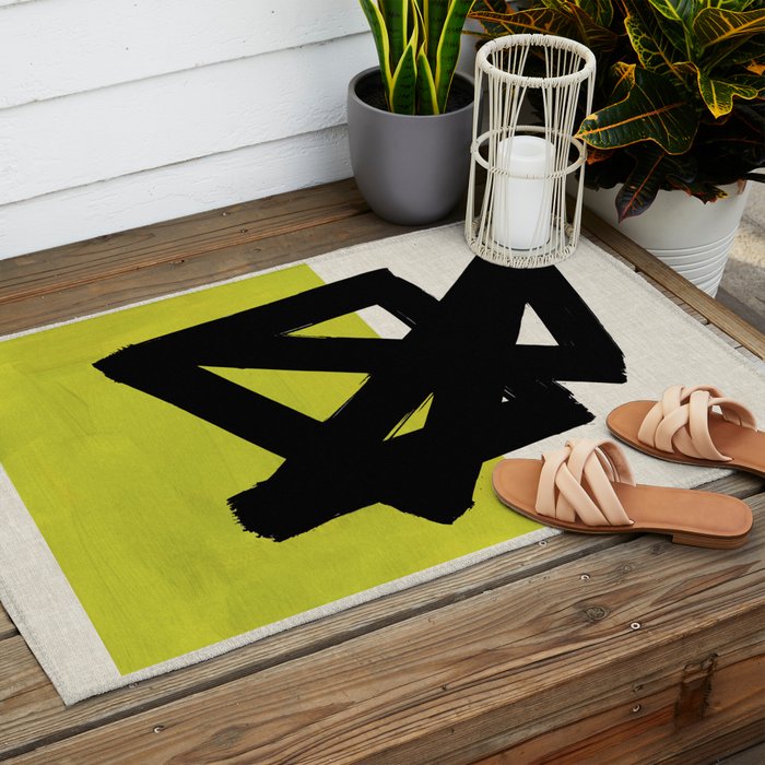 Cut Lime Outdoor Rug Gallery Image 2