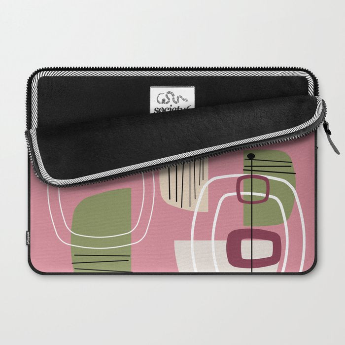 Pink Mid Century Modern Laptop Sleeve Gallery Image 2