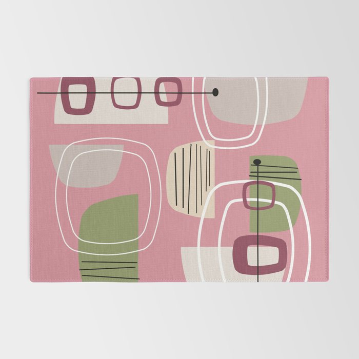 Pink Mid Century Modern Rug Gallery Image 2