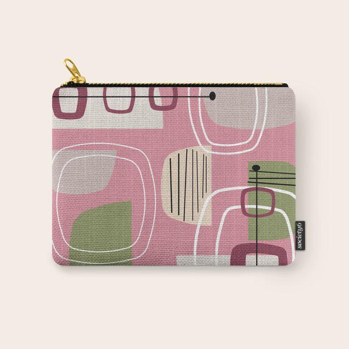 Pink Mid Century Modern Carry All Pouch Gallery Image 1