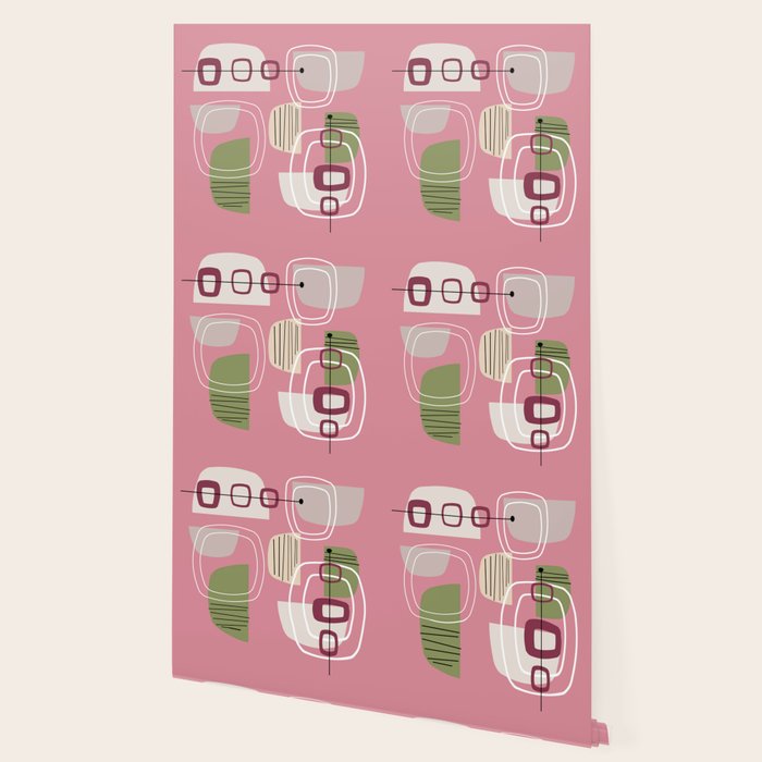 Pink Mid Century Modern Wallpaper Gallery Image 2