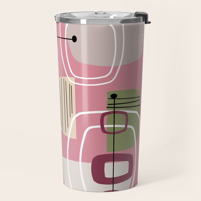 Pink Mid Century Modern Travel Mug Gallery Image 2