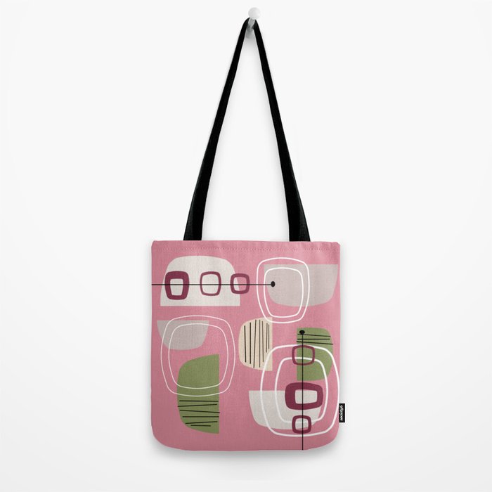 Pink Mid Century Modern Tote Bag Gallery Image 2