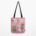 Pink Mid Century Modern Tote Bag Gallery Image 2
