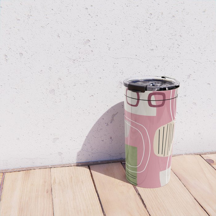 Pink Mid Century Modern Travel Mug Gallery Image 4