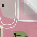 Pink Mid Century Modern Wall Tapestry Gallery Image 3