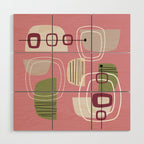 Pink Mid Century Modern Wood Wall Art Gallery Image 1