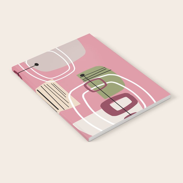 Pink Mid Century Modern Notebook Gallery Image 2