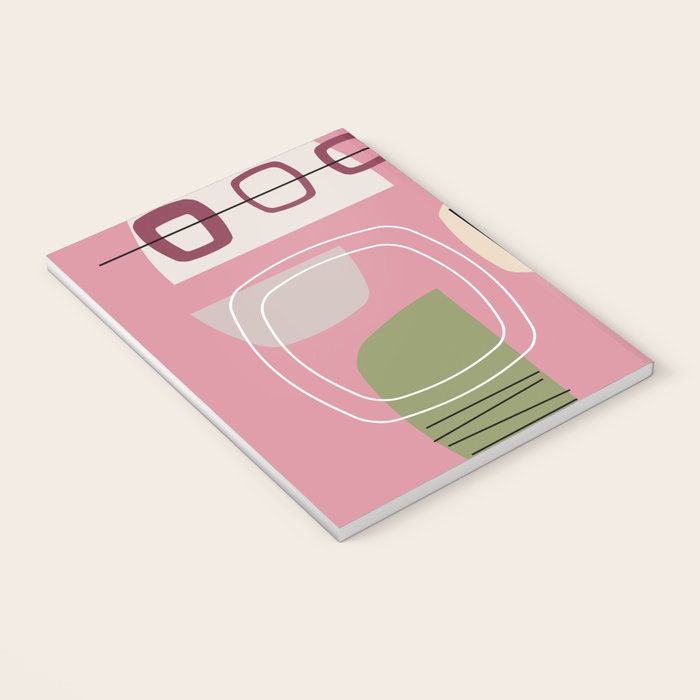 Pink Mid Century Modern Notebook Gallery Image 3