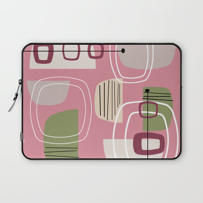 Pink Mid Century Modern Laptop Sleeve Gallery Image 1
