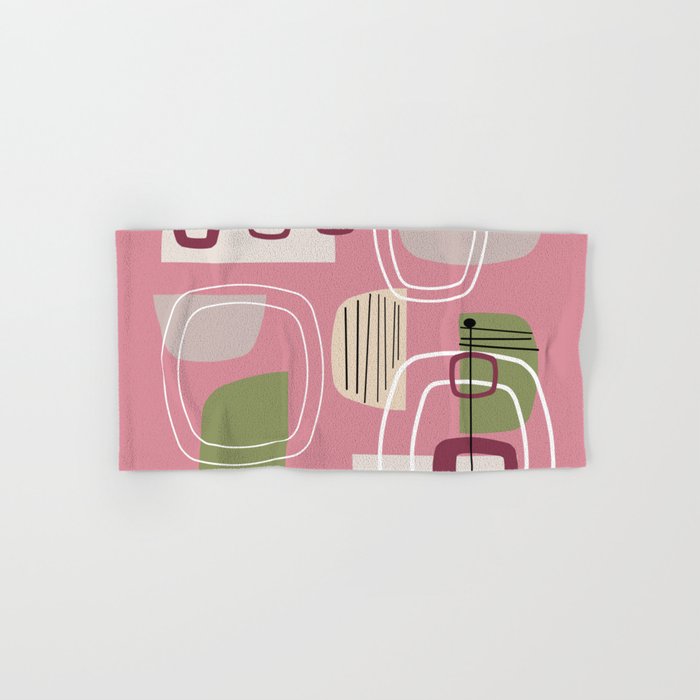 Pink Mid Century Modern Bath Towel Gallery Image 1