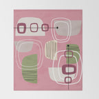 Pink Mid Century Modern Throw Blanket Gallery Image 2