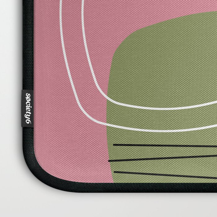 Pink Mid Century Modern Laptop Sleeve Gallery Image 3