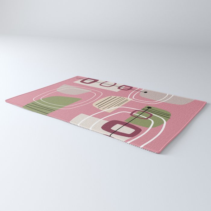 Pink Mid Century Modern Rug Gallery Image 3