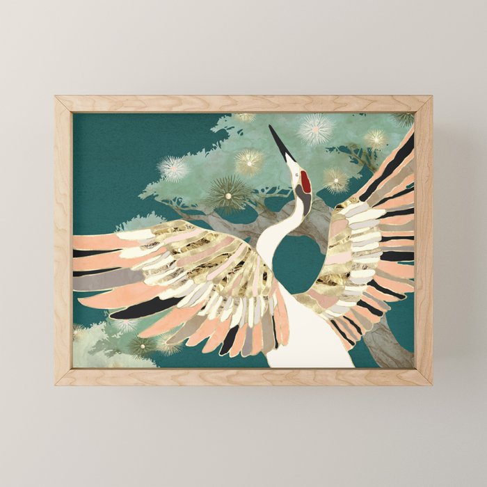 Golden Crane Mini Art Print Gallery Image 1