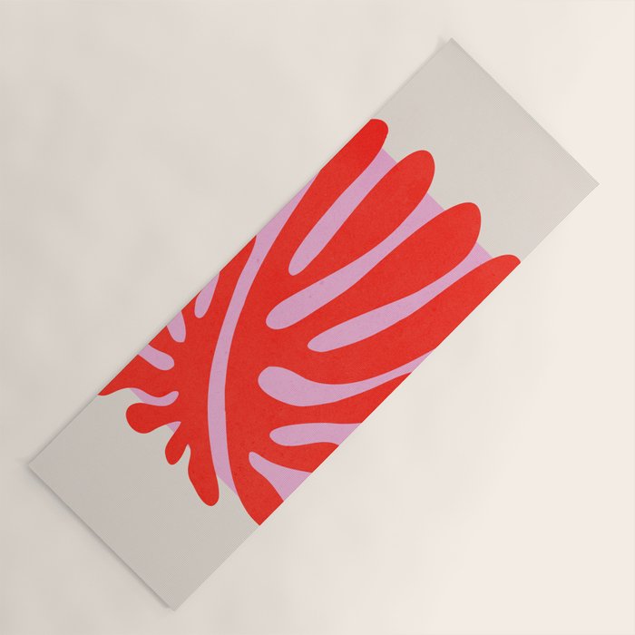 Coral & Lavender: Matisse Paper Leaf Cutouts 01 Yoga Mat Gallery Image 1