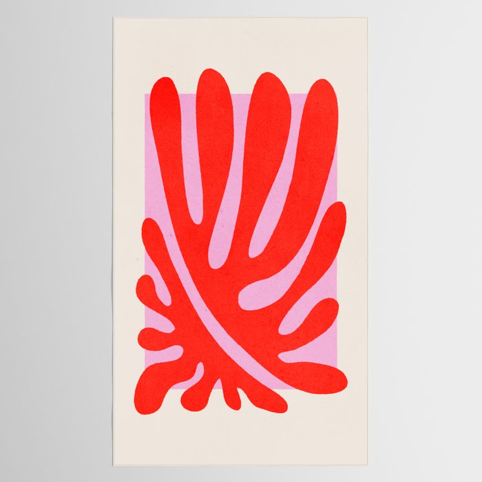 Coral & Lavender: Matisse Paper Leaf Cutouts 01 Tablecloth Gallery Image 2