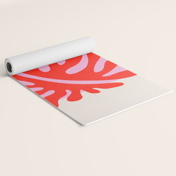 Coral & Lavender: Matisse Paper Leaf Cutouts 01 Yoga Mat Gallery Image 2