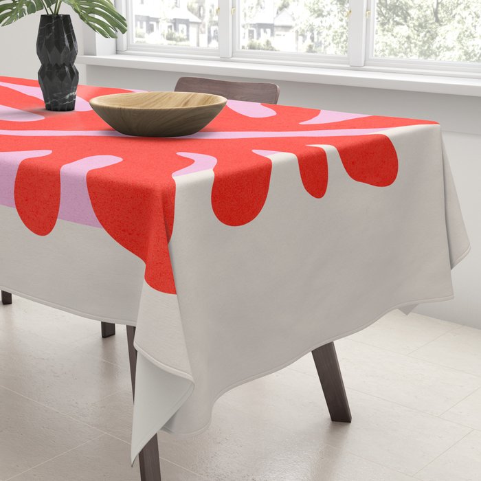 Coral & Lavender: Matisse Paper Leaf Cutouts 01 Tablecloth Gallery Image 3