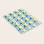 Fresh Geometric Triangle Pattern  Sky Blue Lemon Yellow and Navy Notebook Gallery Image 2