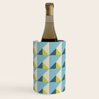 Fresh Geometric Triangle Pattern  Sky Blue Lemon Yellow and Navy Wine Chiller Gallery Image 1